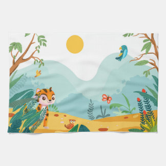 Playful & Descriptive, Playful Jungle Cub Digital Tea Towel
