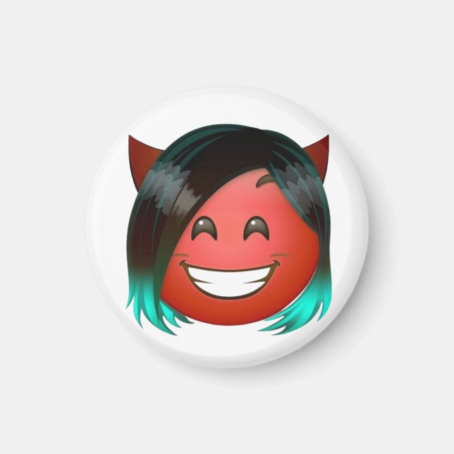 : Playful Devil Emoji Sticker Magnet (Front)