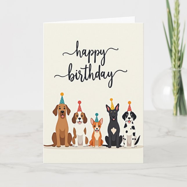Playful Dog Birthday Card (Front)