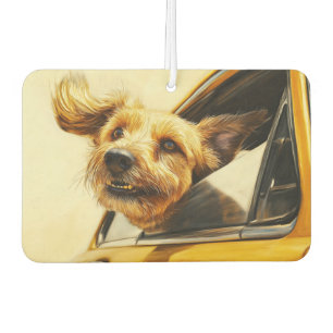 Playful Dog Enjoying Car Ride Art Print Car Air Freshener