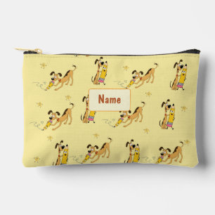 Playful Dog & Happy Pencil Pattern Accessory Pouch