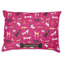 Playful Dog Illustration Pink Design Whimsical
