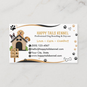 Playful Dog Kennel Business Card   Dog Boarding 