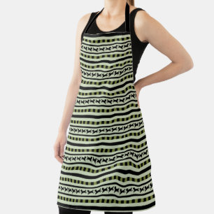 Playful Dog Stripe Pattern Apron