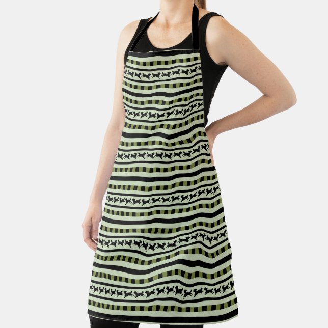 Playful Dog Stripe Pattern Apron (Insitu)