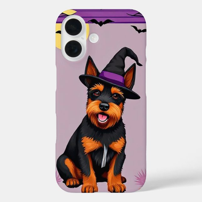 Playful dog wearing a witch's hat Case-Mate iPhone case (Back)