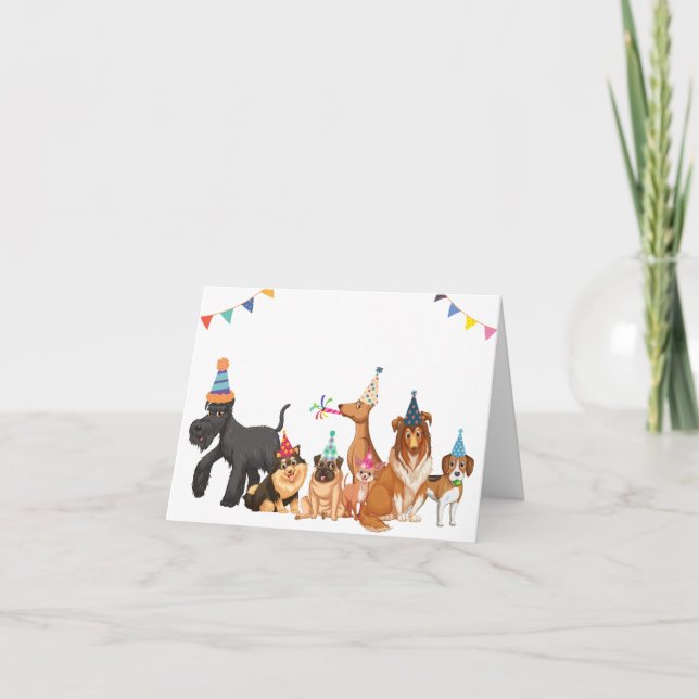 Playful Dogs party  Card (Front)