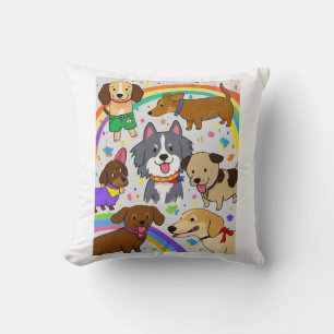 Playful Dogs Puppies Cushion