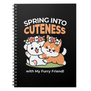 Playful Dogs with Flower Crowns – Fun Spring Theme Notebook