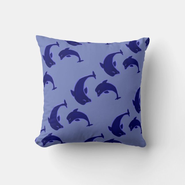 Playful Dolphin Pillow (Front)