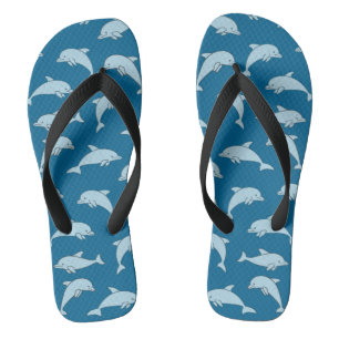 Playful Dolphins Design Flip Flops