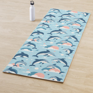 Playful Dolphins Pattern Yoga Mat