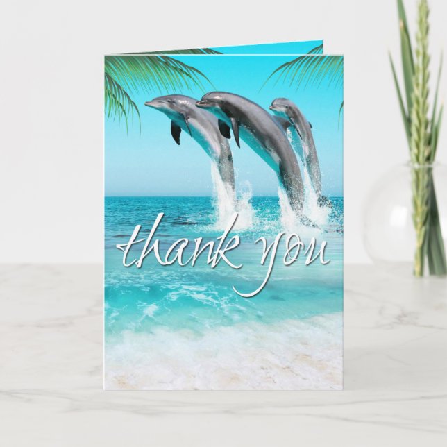 PLAYFUL DOLPHINS TROPICAL OCEAN Thank You (Front)