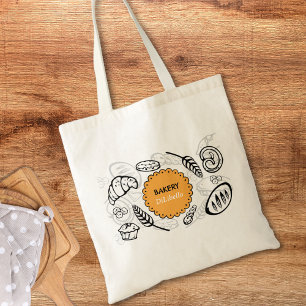 Playful Doodle Bread Illustrations Bakery Tote Bag