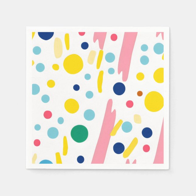 Playful Dots and Stripes Napkin (Front)