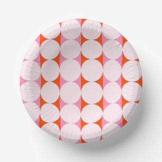 Playful Dots & Stripes - red and pink Paper Plate