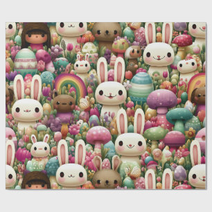 Playful Easter Bunny Pattern Wrapping Paper