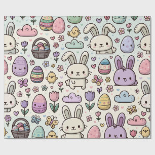 Playful Easter Bunny Pattern Wrapping Paper