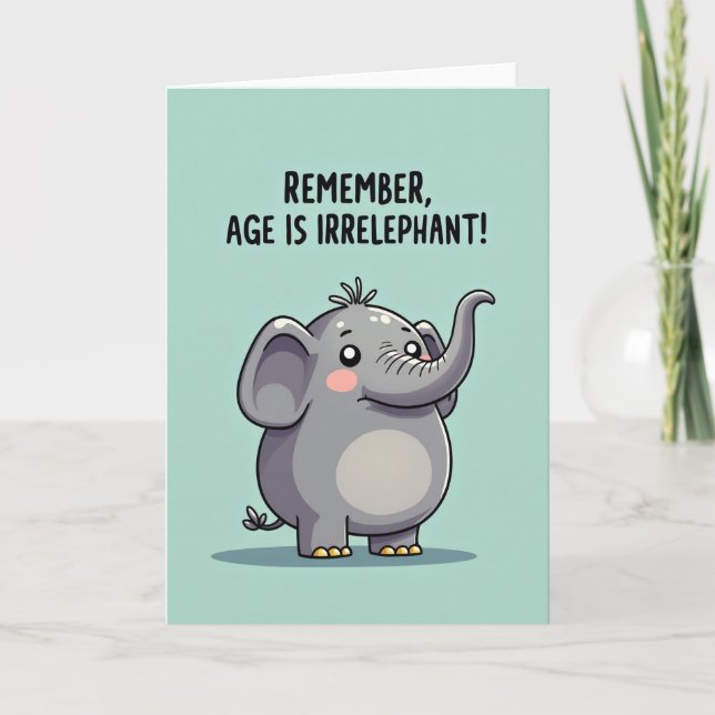 Playful Elephant Birthday Card (Front)