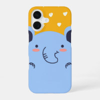 Playful Elephant Face Cute Blue Animal