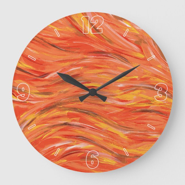 Playful Energy and Passion Original Abstract Art Large Clock (Front)