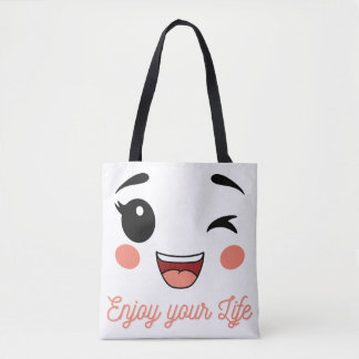 Playful Expression Smiley Face Carryall Bag