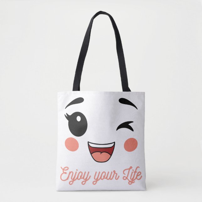 Playful Expression Smiley Face Carryall Bag (Front)