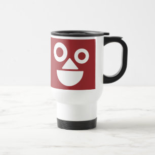 Playful face minimal funny travel mug