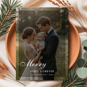 Playful Family Christmas Card, Merry Vibes Forever Holiday Card