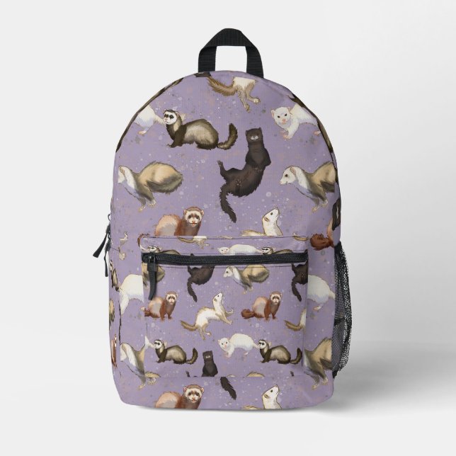 Playful Ferret Business Printed Backpack (Front)