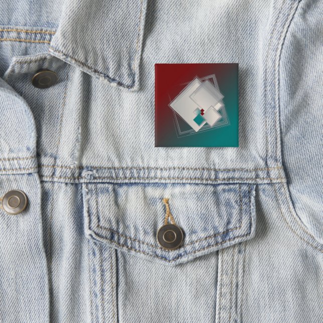 Playful Fibonacci squares 15 Cm Square Badge (In Situ)