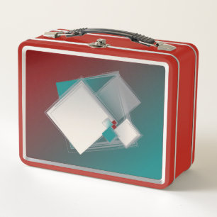 Playful Fibonacci squares Metal Lunch Box