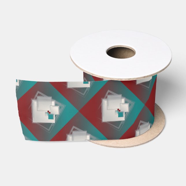 Playful Fibonacci squares Satin Ribbon (Spool)