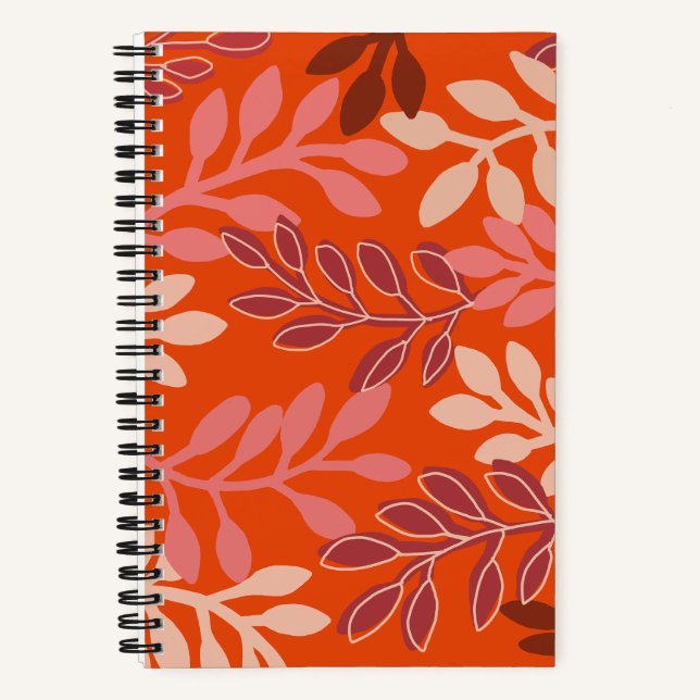 Playful floral leaves  notebook (Front)
