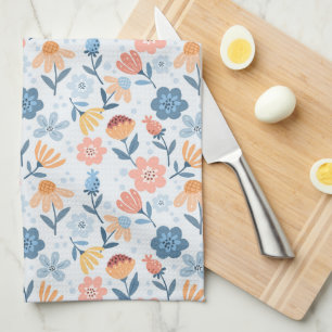 Playful Floral Pattern Kitchen Towel