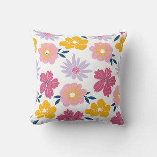 Playful Floral Symphony Cushion