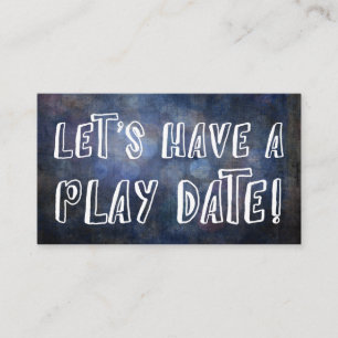Playful Font Dark Blue Grunge Mummy Play Date Card