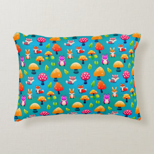 Playful Forest Scene With Cute Animals Decorative Cushion