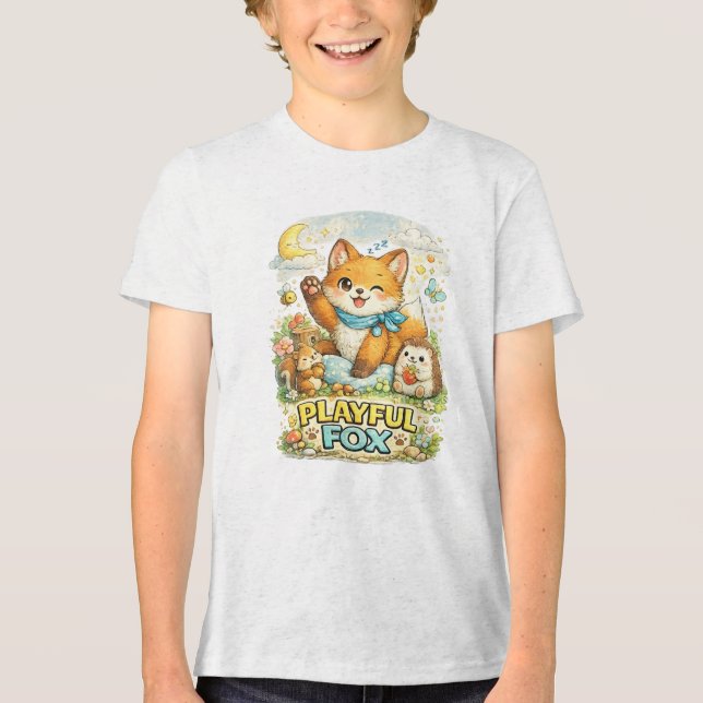 Playful Fox Tri-Blend Shirt (Front)