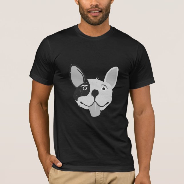 Playful French Bulldog Illustration T-Shirt (Front)