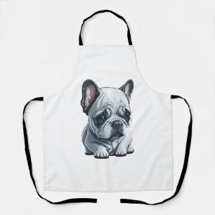 Playful French bulldog sitting Apron