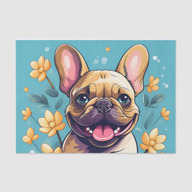 Playful French Bulldog Tissue Paper (Front)