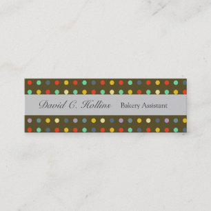 Playful Frisky Fun Cute Modern Colourful Polka Mini Business Card