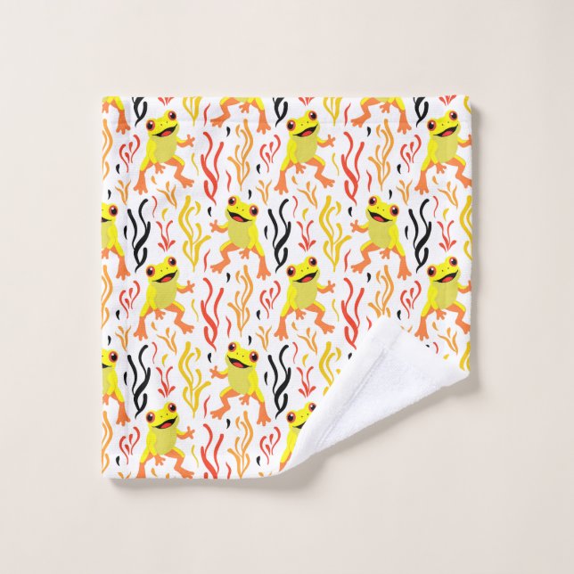 Playful Frogs Wash Cloth (Wash Cloth)