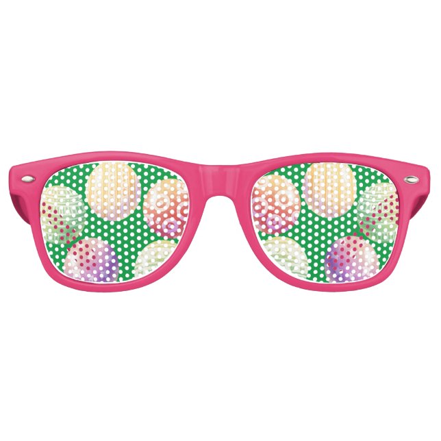 Playful Fun Pink Frame Costume Retro Sunglasses (Front)