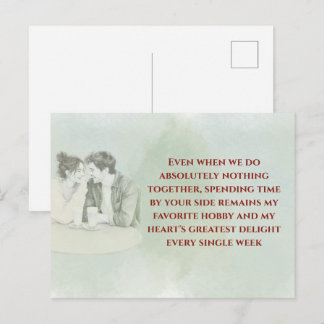 Playful & Funny Love Quote Postcard | Laughing Cou