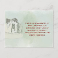 Playful & Funny Love Quote Postcard | Laughing Cou