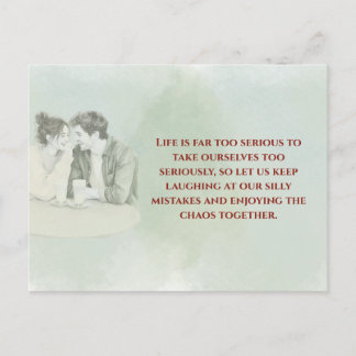 Playful & Funny Love Quote Postcard | Laughing Cou