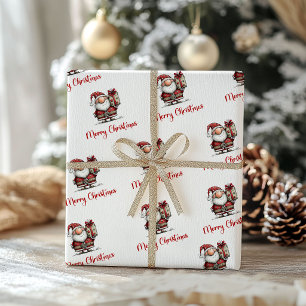 Playful Funny Santa Cartoon Christmas Wrapping  Paper