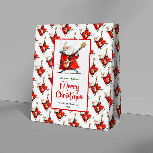 Playful funny Santa minimalist festive gift bag 